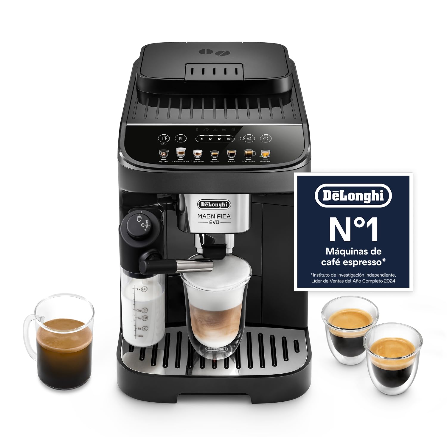 614sKsCrqiL De'Longhi Magnifica Evo ECAM292.81.B - Cafetera Superautomática 7 Bebidas con LatteCremaSystem Negro - Imagen 1