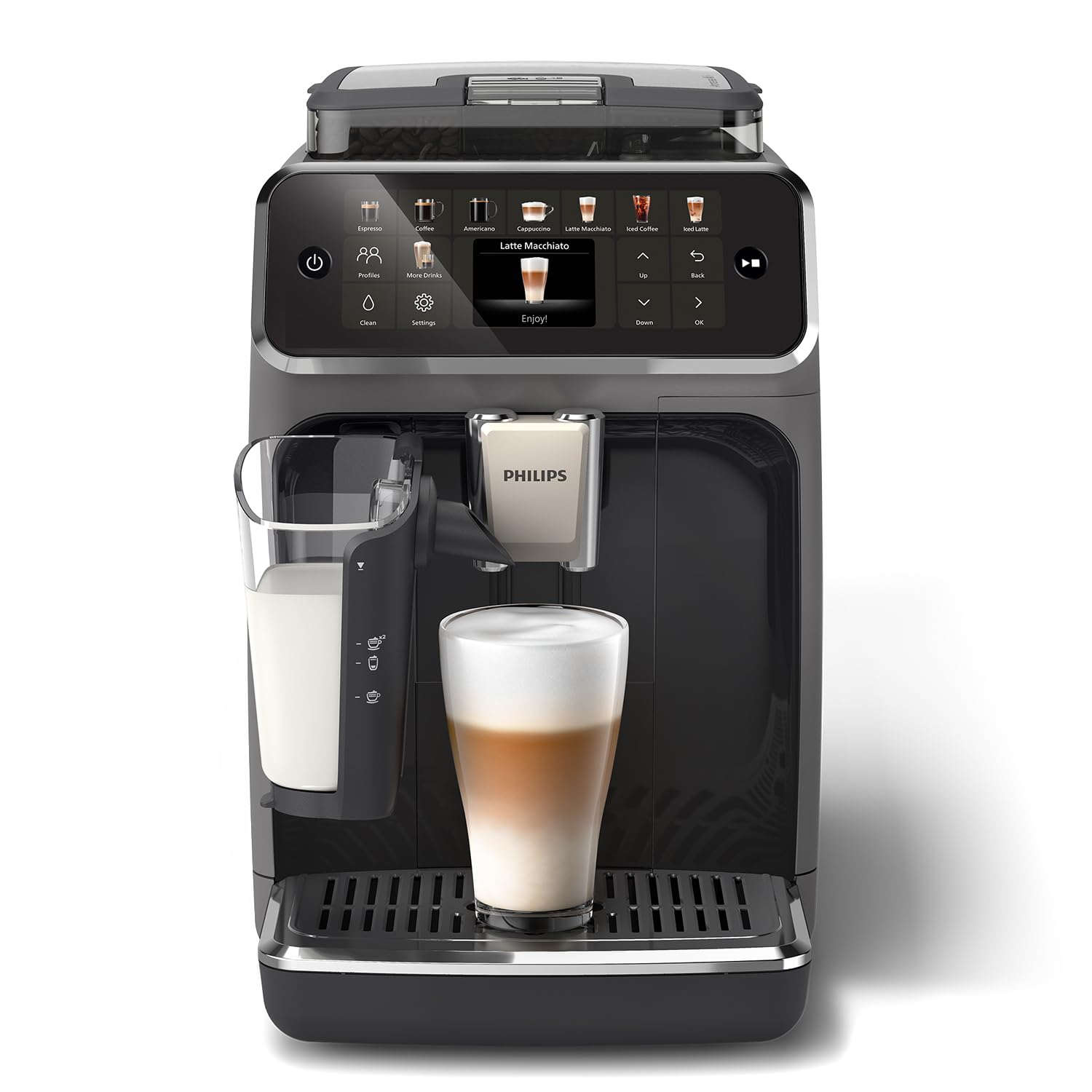 61wUUgUQYoL PHILIPS 5500 Cafetera Superautomática EP5544/50 con LatteGo, 20 Bebidas Calientes y Frías, Gris - Image 1
