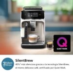 PHILIPS 2300 Cafetera Superautomática LatteGo EP2333/40 Cromo Blanco, Molinillo Cerámico, AquaClean - Imagen 6