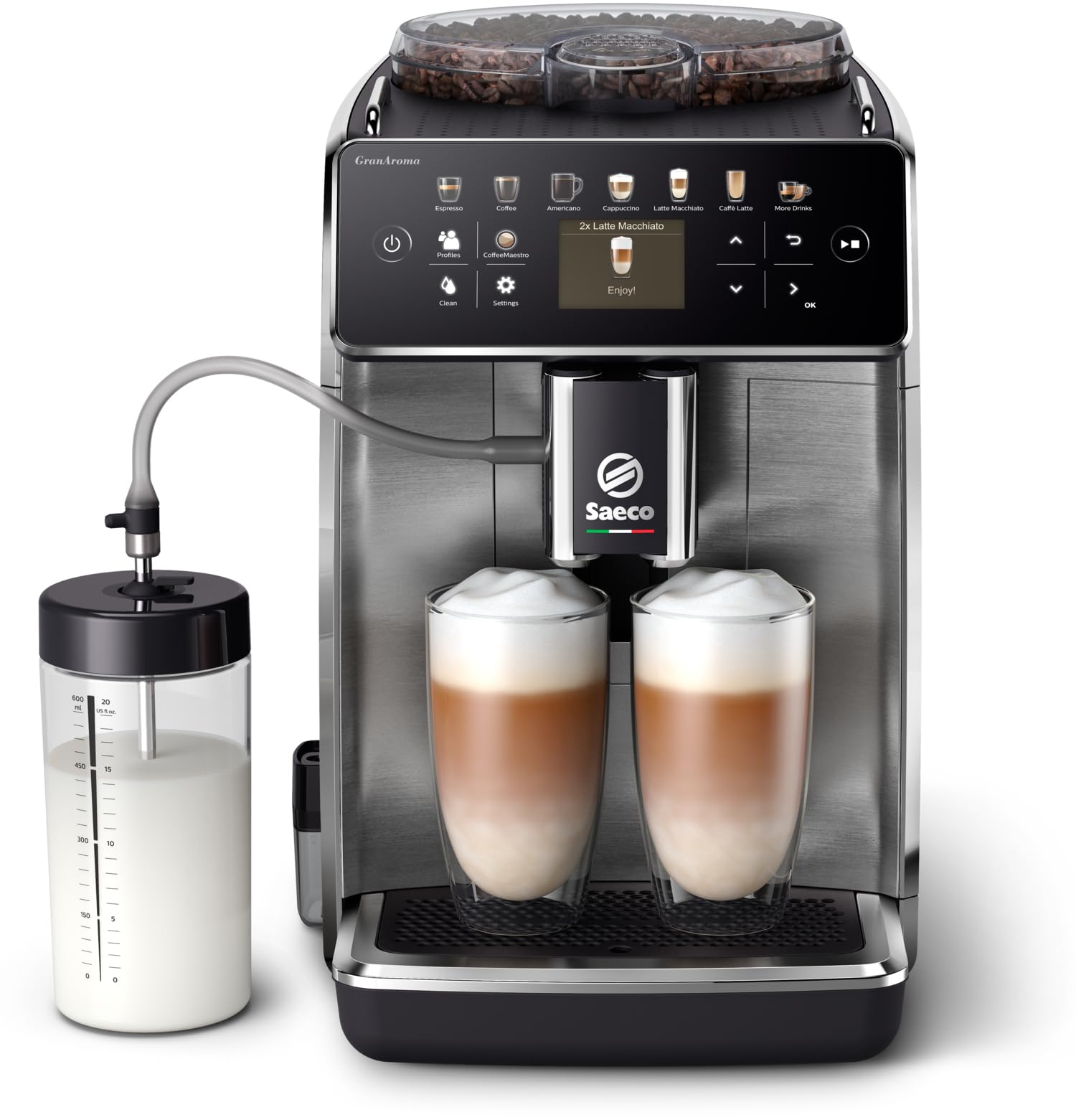 719pQDvsM2L Saeco GranAroma Cafetera Superautomática SM6585/00 - 16 Variedades, Pantalla Color, 6 Perfiles, Molinillo Cerámica - Imagen 1