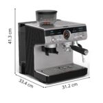 KRUPS Precision - Cafetera Espresso con Molinillo Integrado, 30 Niveles de Molienda, Inox/Negro - Imagen 6