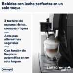 De'Longhi Dinamica Plus ECAM382.70.B Cafetera Automática Grano con Molinillo Integrado LatteCrema Hot 18 Recetas - Imagen 4