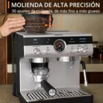 KRUPS Precision - Cafetera Espresso con Molinillo Integrado, 30 Niveles de Molienda, Inox/Negro - Imagen 2